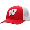 Top Of The World Men's  Red, White Wisconsin Badgers Trucker Snapback Hat In Red