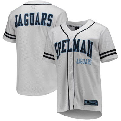Colosseum White Spelman College Jaguars Free Spirited Mesh Button-up Baseball Jersey