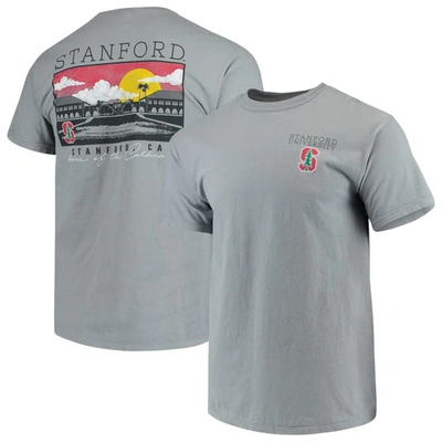 Image One Gray Stanford Cardinal Team Comfort Colors Campus Scenery T-shirt