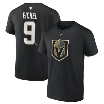 Fanatics Branded Jack Eichel Black Vegas Golden Knights Authentic Stack Name & Number T-shirt