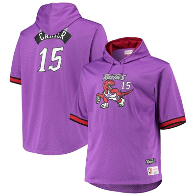 Mitchell & Ness Vince Carter Purple/red Toronto Raptors Big & Tall Name & Number Short Sleeve Hoodie