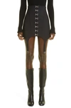 Dion Lee High Waist Corset Front Garter Miniskirt In Black