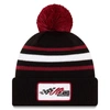 New Era Black Joe Gibbs Racing Cuffed Pom Knit Beanie In Black