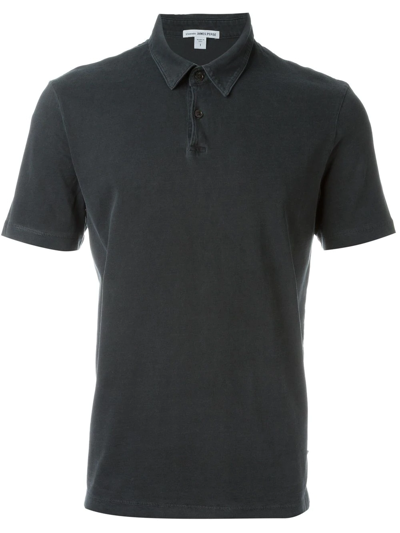 James Perse Classic Polo Shirt In Grey