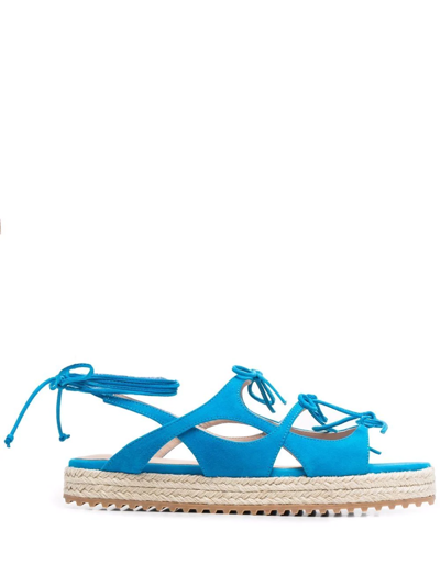 Scarosso Sweet Lace Sandals In Blue
