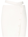 Andreädamo Strap-detail Ribbed-knit Skirt In White