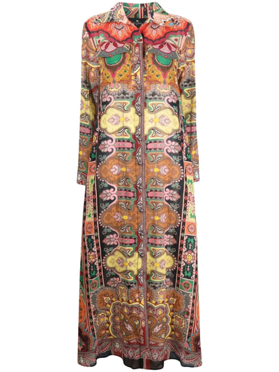 Etro Paisley-print Cotton-crepe Shirt Dress In Multicolour