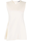 Jil Sander Sleeveless Peplum Top In Neutrals