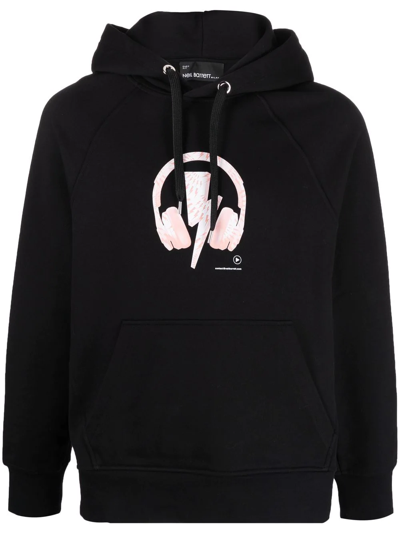 Neil Barrett Sonic Bolt Easy Hooded Sweatshirt In Black