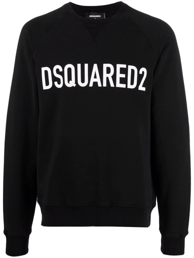 Dsquared2 Logo Crew-neck Sweatshirt In Black