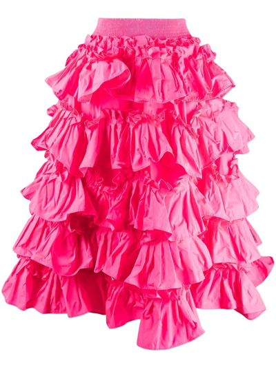 Red Valentino Ruffled A-line Skirt In Pink