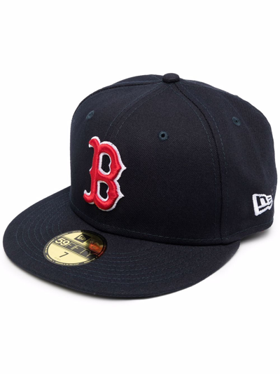 New Era Boston Red Sox Flat Cap In Blue