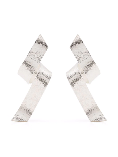 Wouters & Hendrix Swirl Twisted Earrings In Silver