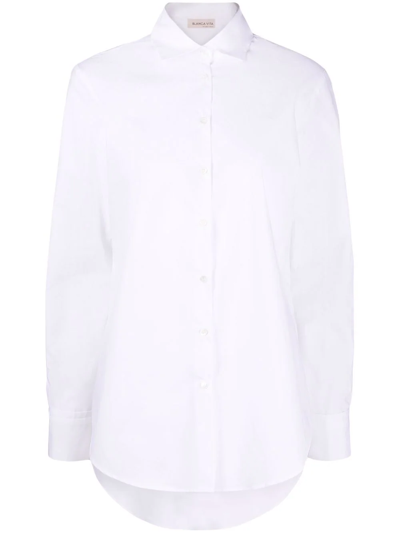 Blanca Vita Concealed-front Shirt In White