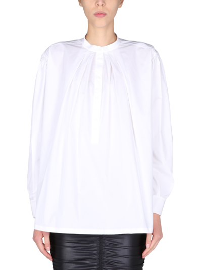 Alberta Ferretti Shirt With Korean Collar In White