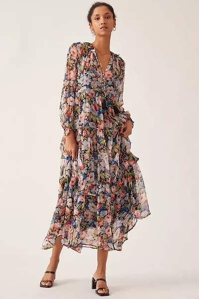 Anthropologie The Marais Printed Chiffon Maxi Dress In Assorted