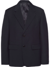 Prada Navy Single Breasted Blazer In Blau