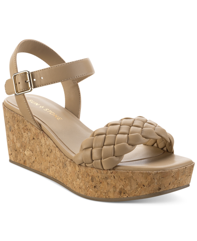 Sun + Stone Allvina Woven Wedge Sandals, Created For Macy's Women's Shoes In Tan