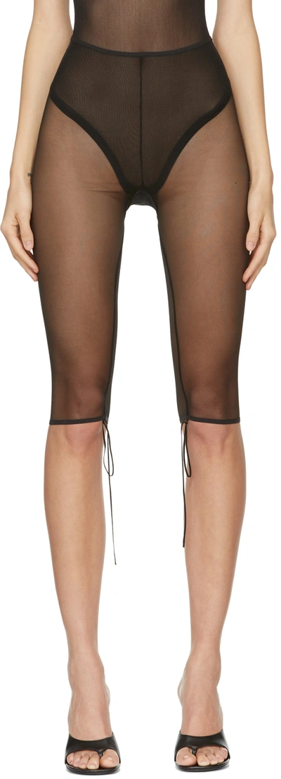 Nensi Dojaka Ssense Exclusive Black Sheer Tulle Shorts In Sheer Black