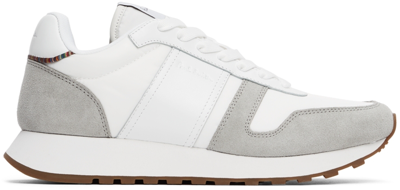 Paul Smith Eighties Leather And Suede Trainers In White/comb