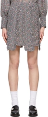 GANNI MULTICOLOR FLORAL CRÊPE MINI SKIRT