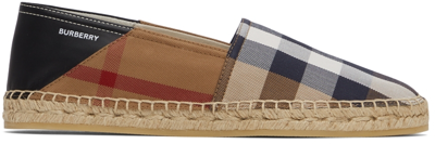 Burberry Check Foldable-heel Espadrilles In Brown