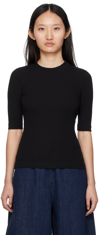 ROSETTA GETTY BLACK COTTON T-SHIRT