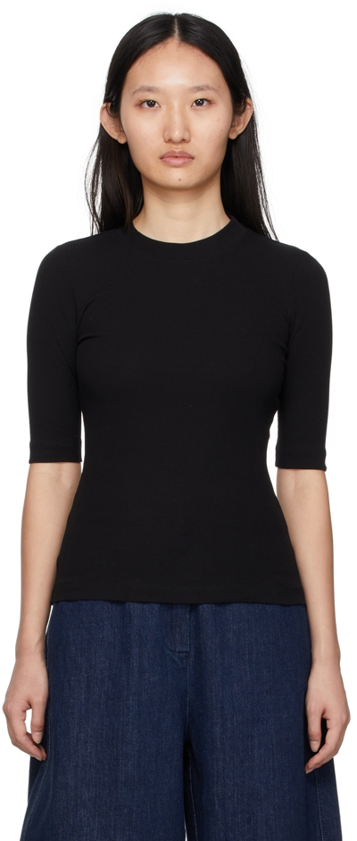 Rosetta Getty Cotton Cropped-sleeve T-shirt In Black