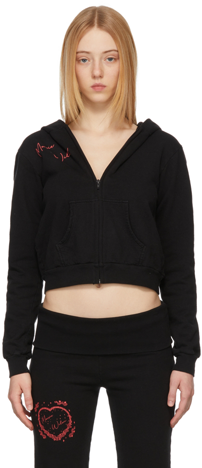 Maisie Wilen Graphic-print Zipped Hoodie In Black