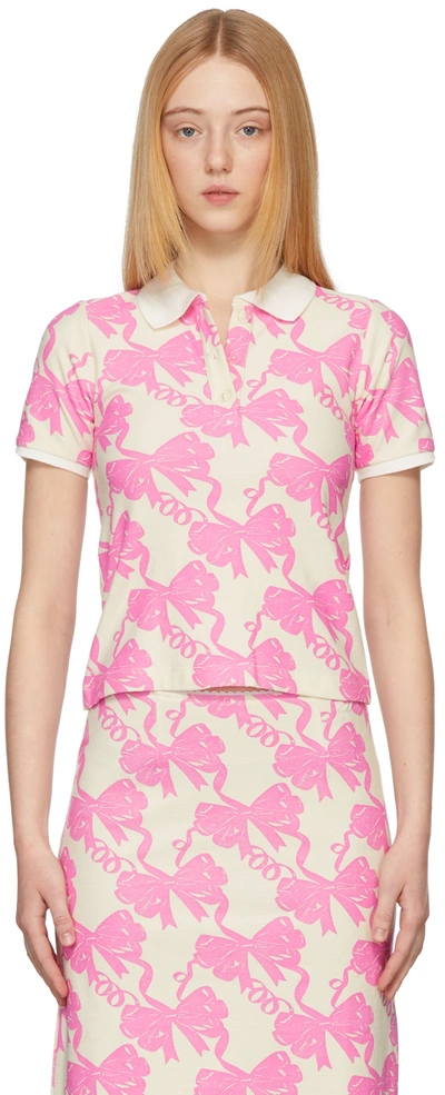 Maisie Wilen Pink & Beige Au Fait Polo In Ribbon Sweet Pink