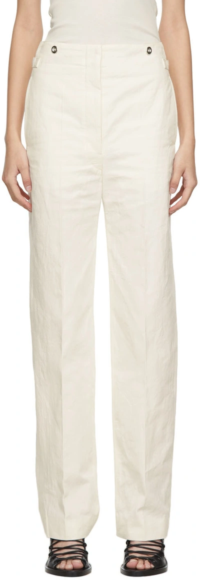 Lemaire Off-white High Waisted Trousers In 001 Chalk