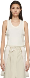 Lemaire Off-white Rib Tank Top In Beige