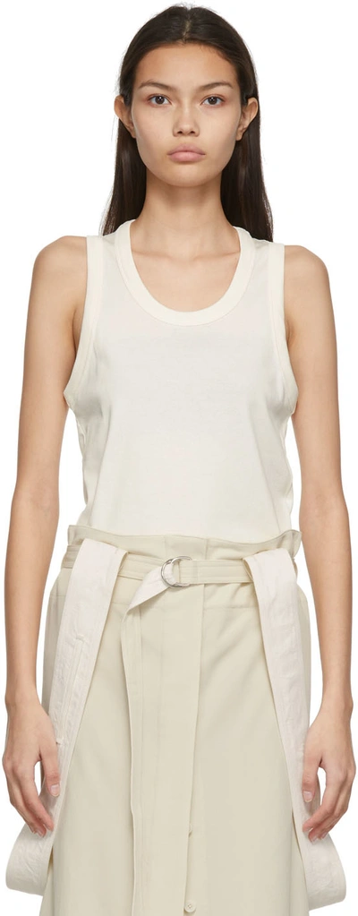 Lemaire Off-white Rib Tank Top In Bianco