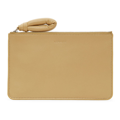 Lemaire Beige A5 Folder Pouch In 270 Dune