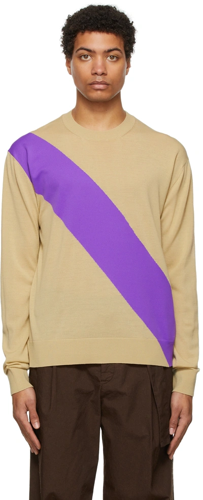 Jil Sander Round-neck Knitted Pullover In Nude