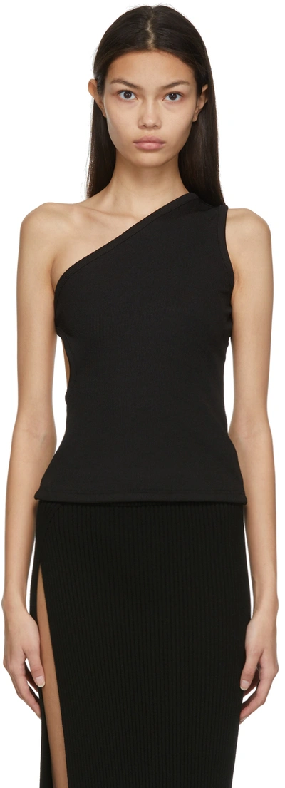 Christopher Esber Black One Shoulder Cut-out Tank Top