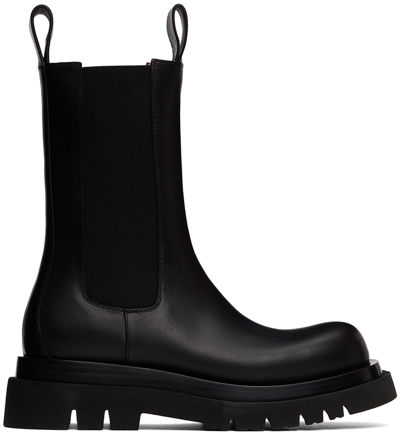 Bottega Veneta Black Lug Chelsea Boots In 1000 Black