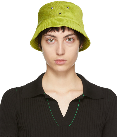 Bottega Veneta Intrecciato-jacquard Twill Bucket Hat In Yellow