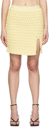 BOTTEGA VENETA YELLOW CHENILLE MINISKIRT