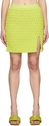 BOTTEGA VENETA GREEN KNIT CHENILLE MINISKIRT