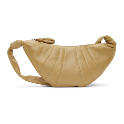 Lemaire Small Croissant Leather Shoulder Bag In Tan