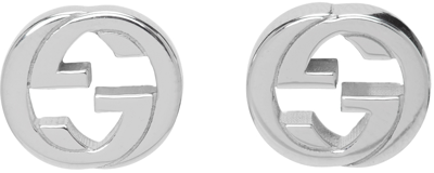 Gucci Silver Interlocking G Earrings In Silver-tone