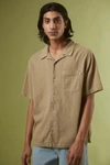 Standard Cloth Liam Cotton Crinkle Shirt In Khaki