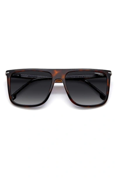 Carrera Eyewear Gradient Oversize Rectangular Sunglasses In Havana / Grey Shaded