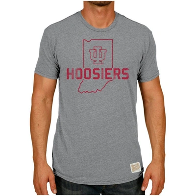 Retro Brand Men's Heather Gray Indiana Hoosiers Vintage-inspired Tri-blend T-shirt