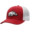 TOP OF THE WORLD TOP OF THE WORLD CARDINAL/WHITE ARKANSAS RAZORBACKS TRUCKER SNAPBACK HAT