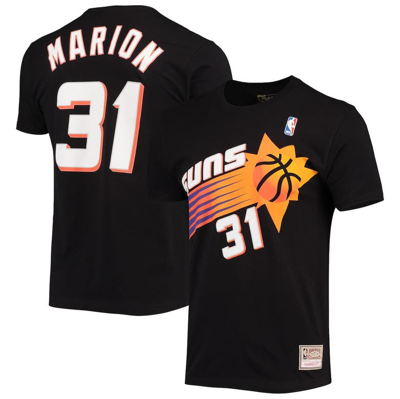 Mitchell & Ness Men's Shawn Marion Black Phoenix Suns Hardwood Classics Stitch Name And Number T-shirt