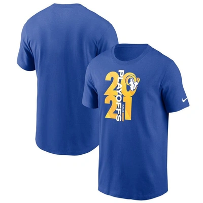 Nike Men's  Royal Los Angeles Rams 2021 Nfl Playoffs Bound T-shirt