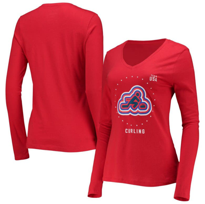 Fanatics Branded Red Team Usa Curling Long Sleeve T-shirt