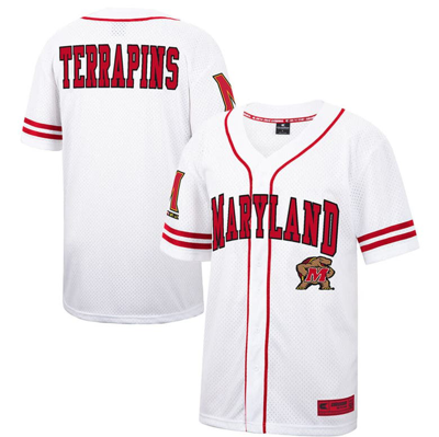 Colosseum White Maryland Terrapins Free Spirited Mesh Button-up Baseball Jersey